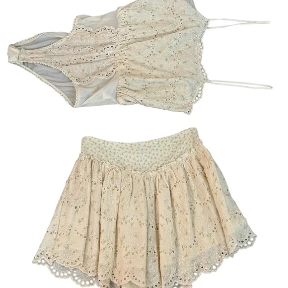 Free People Jillian Eyelet Bodysuit & Skirt Set - Picture 4 of 6